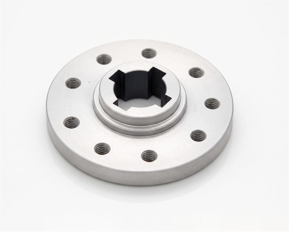 Aluminium flange with square drive centre and bolt circle