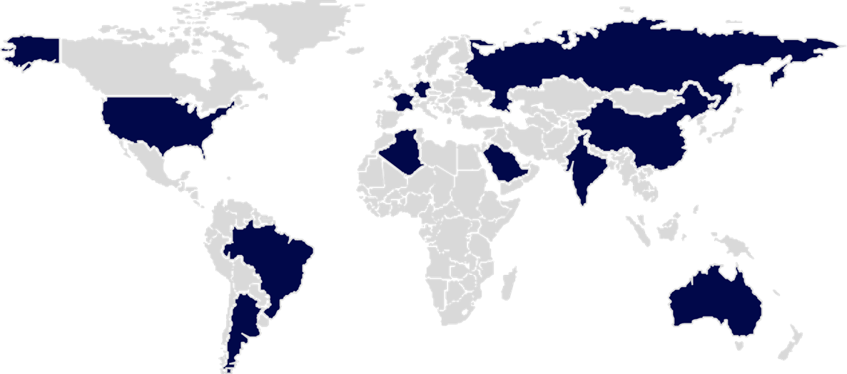 World map indicating Autobahn&rsquo;s international customer and export presence